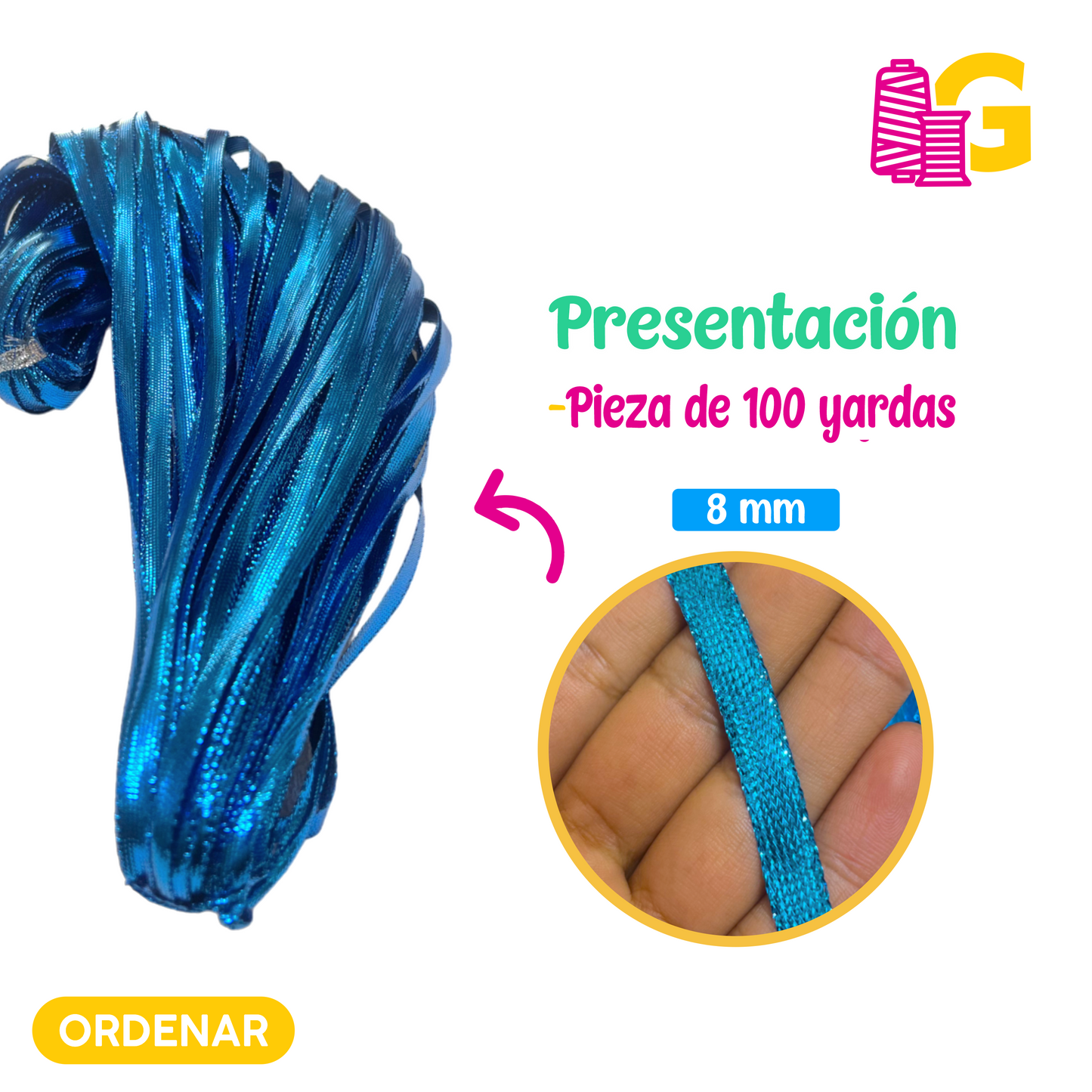 CINTA METÁLICA POR MADEJA DE 100 YARDAS