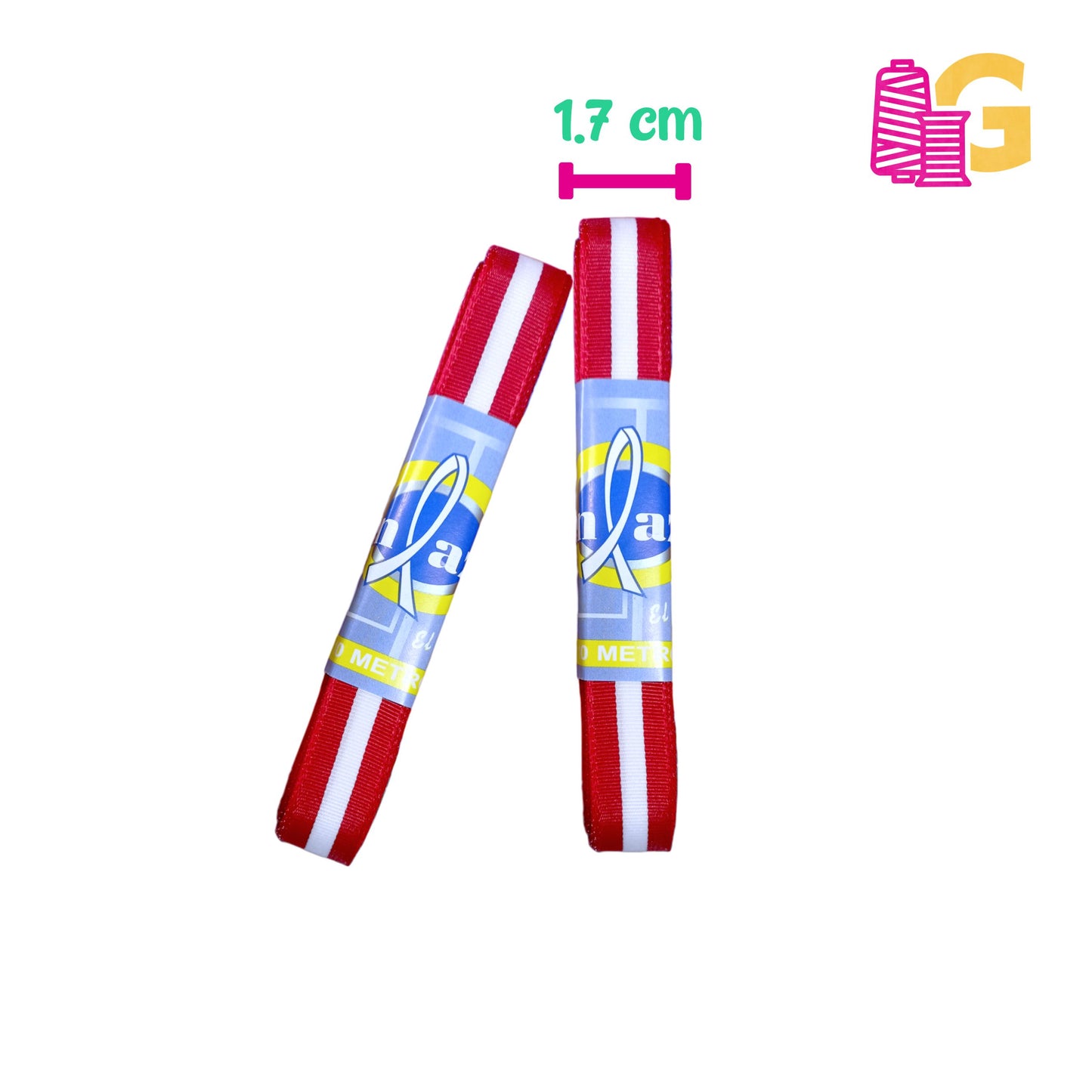 CINTA BICOLOR 1.7 CM X PIEZA 10 METROS