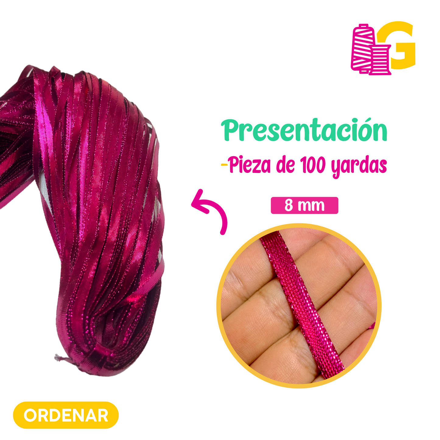 CINTA METÁLICA POR MADEJA DE 100 YARDAS