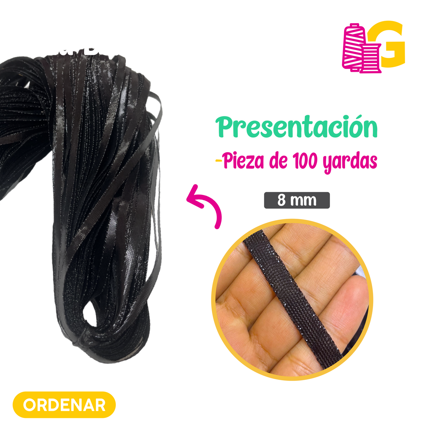 CINTA METÁLICA POR MADEJA DE 100 YARDAS
