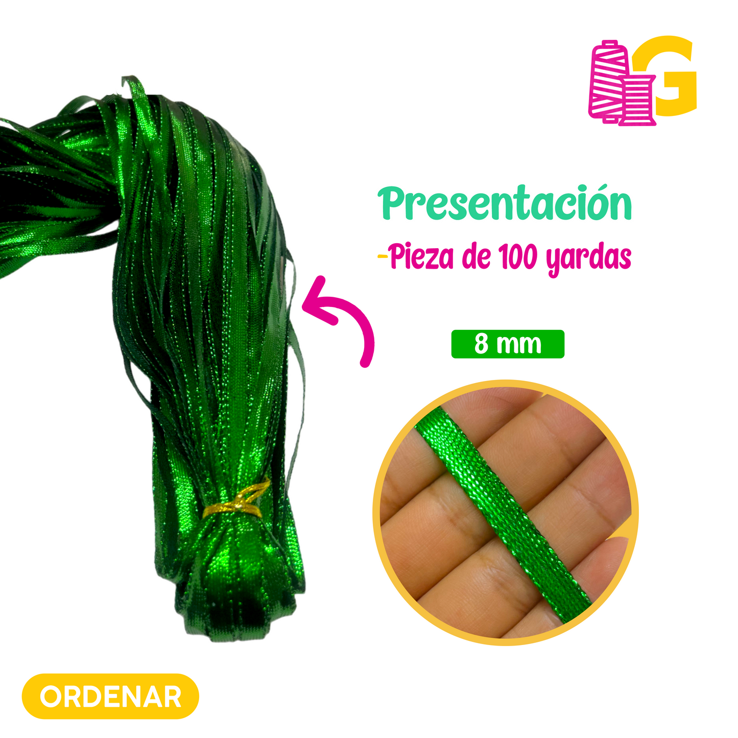 CINTA METÁLICA POR MADEJA DE 100 YARDAS