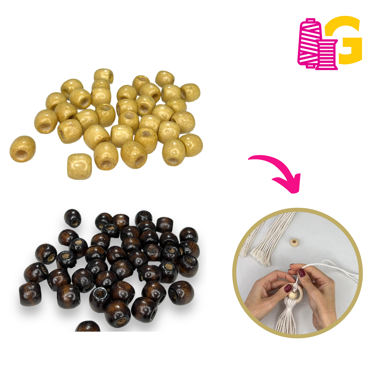 CUENTAS O PERLAS DE MADERA 1 CM