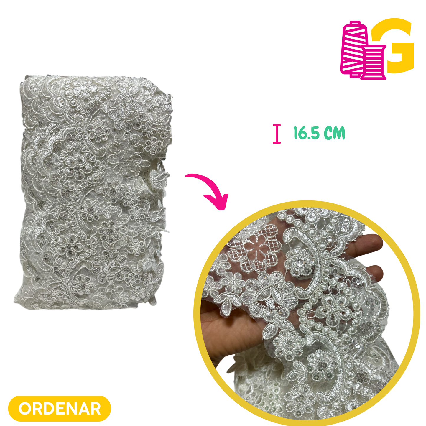 ENCAJE DE NOVIA 16.5 CM