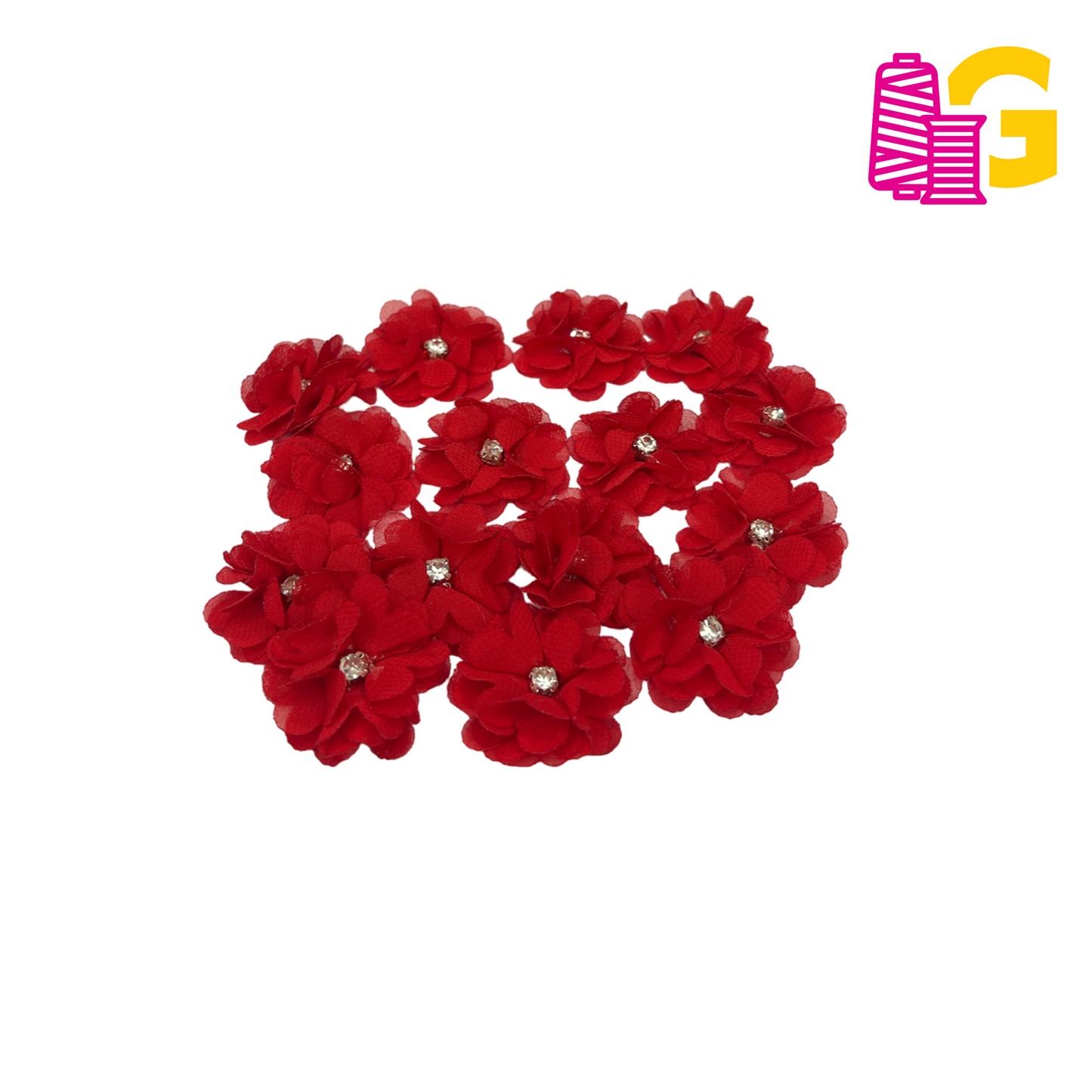 ROSAS INDIVIDUALES CON PIEDRERIA X DOCENA