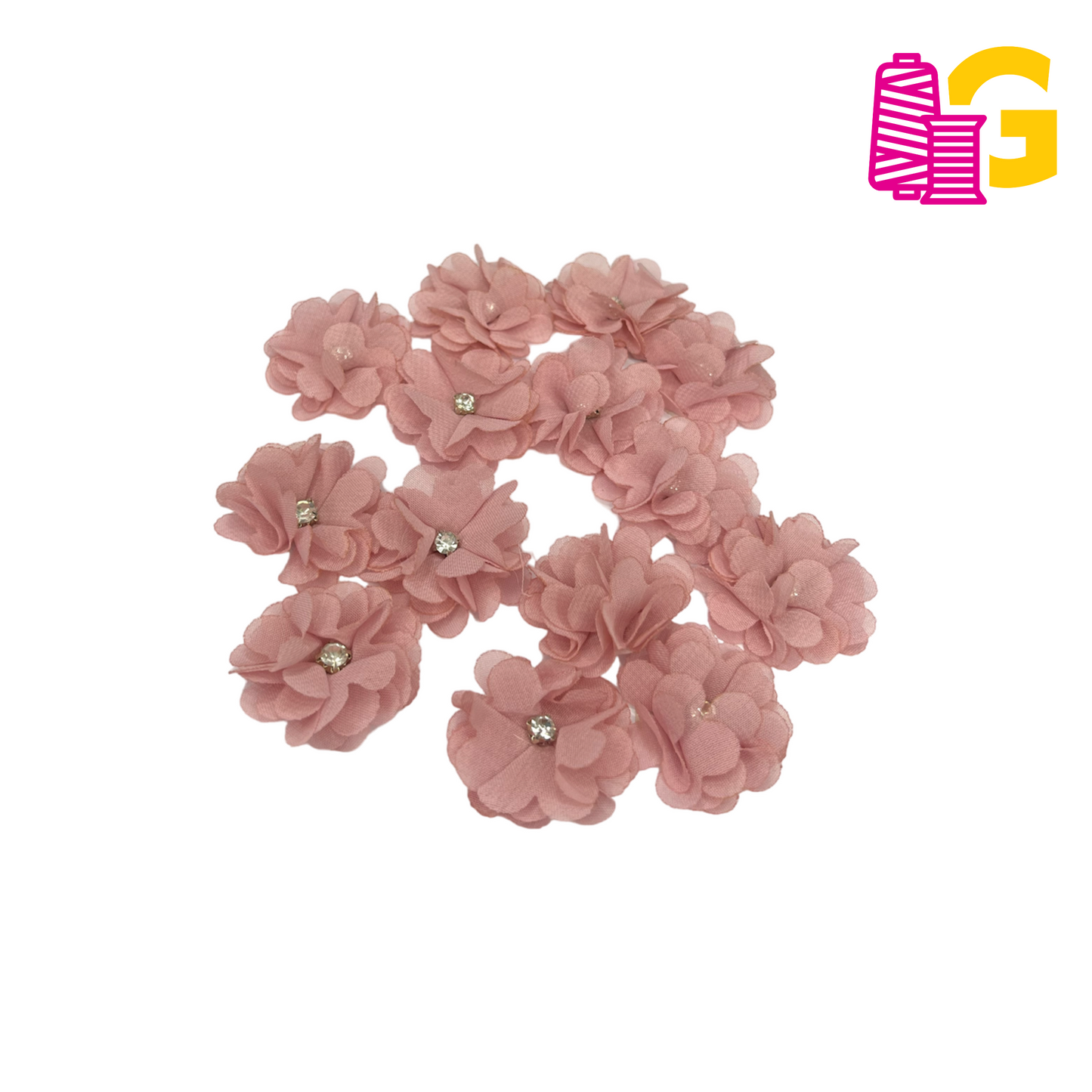 ROSAS INDIVIDUALES CON PIEDRERIA X DOCENA
