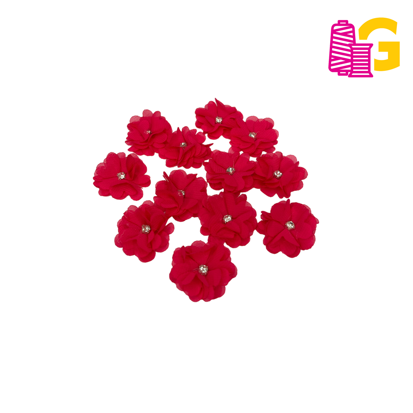 ROSAS INDIVIDUALES CON PIEDRERIA X DOCENA