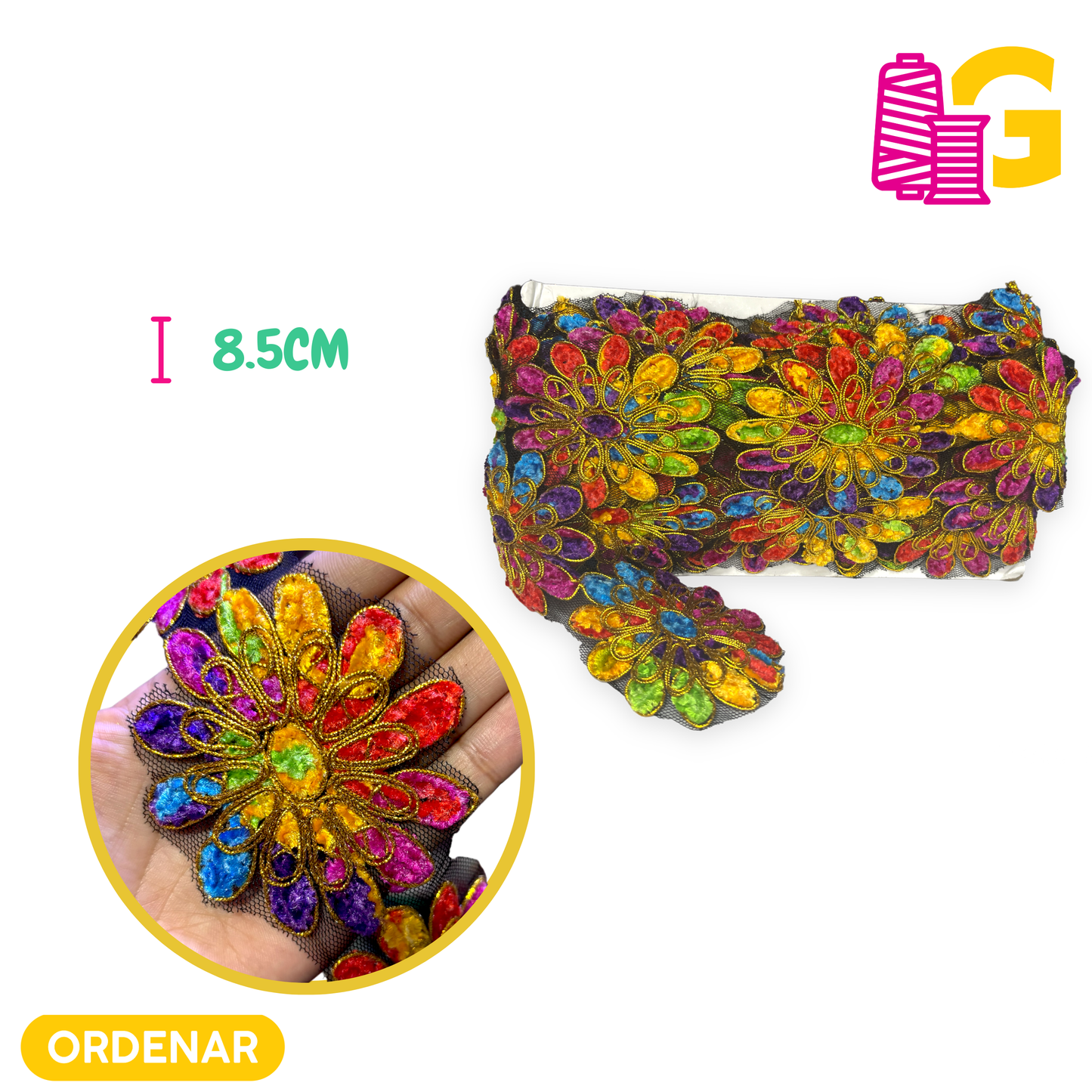APLICACION FLOR MULTICOLOR X METRO COD:LP-2232