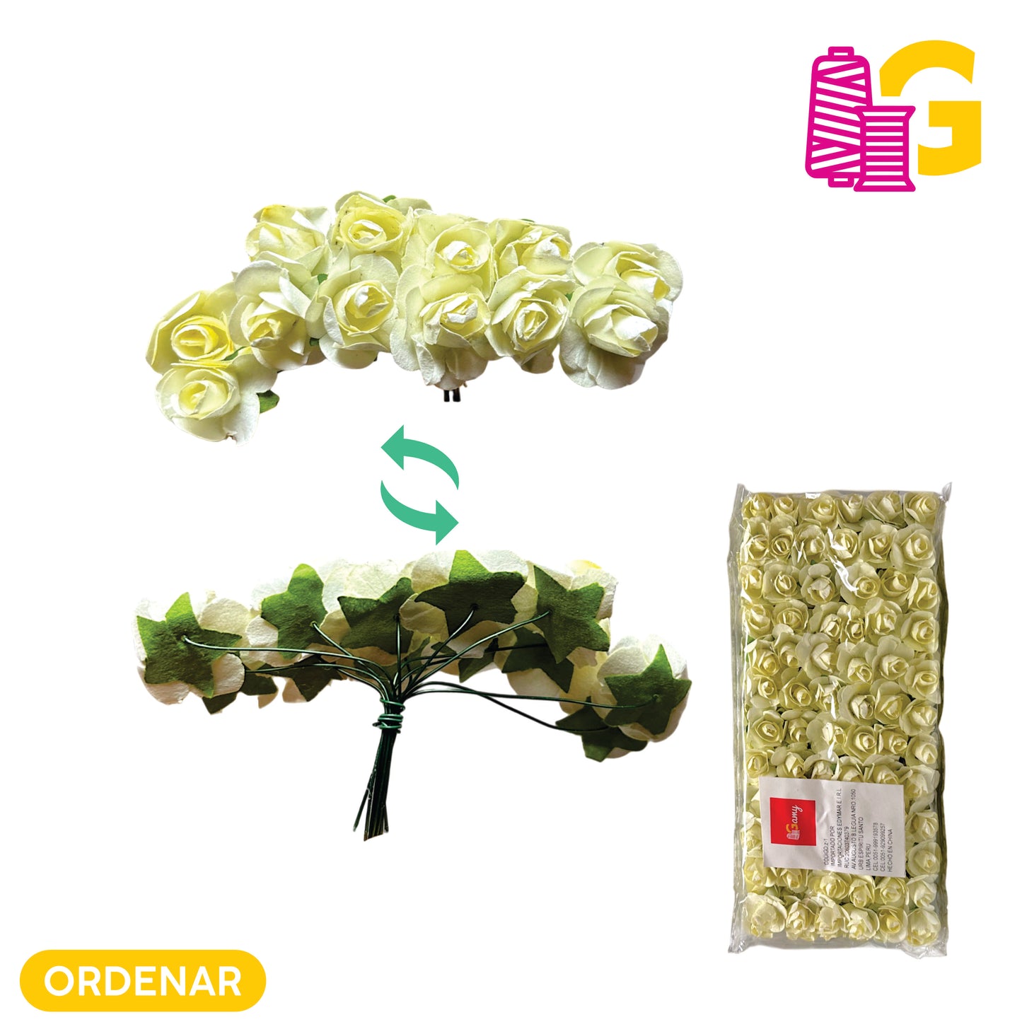 ROSAS DE PAPEL X RAMO 12 UND