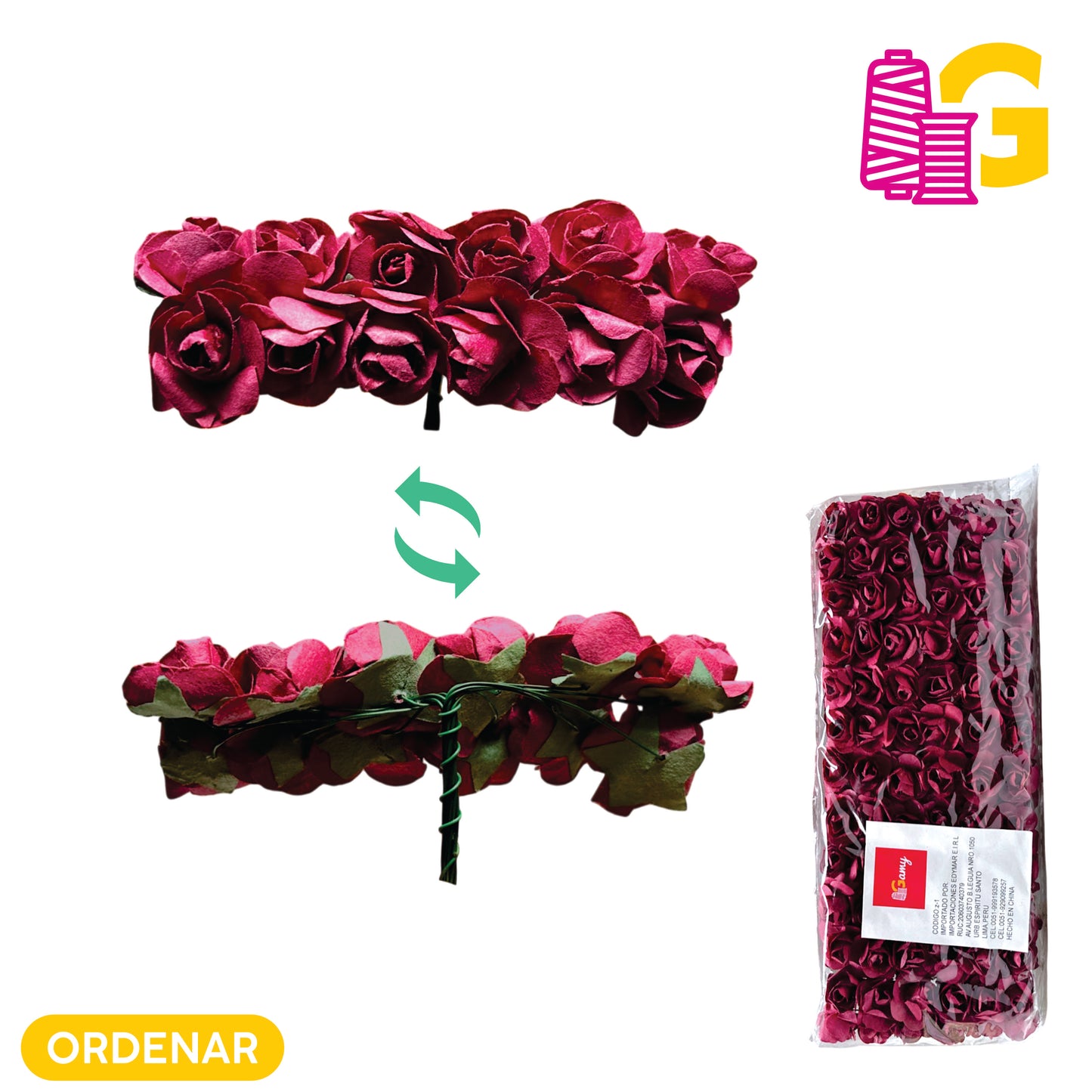 ROSAS DE PAPEL X RAMO 12 UND