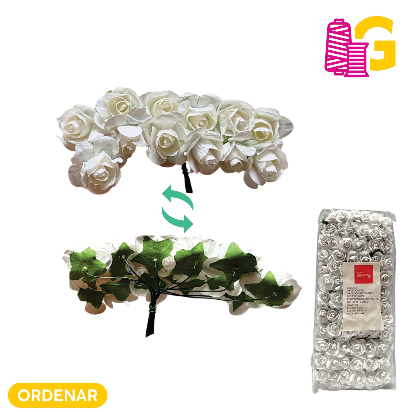 ROSAS DE PAPEL X RAMO 12 UND