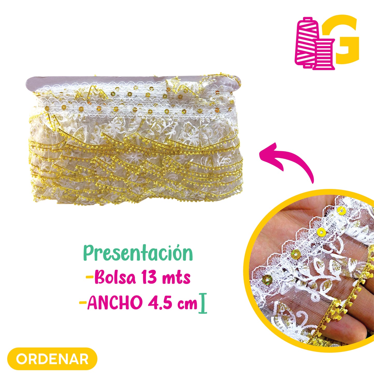 BLONDA ANCHA 1 CAPA X PIEZA 13 MTRS