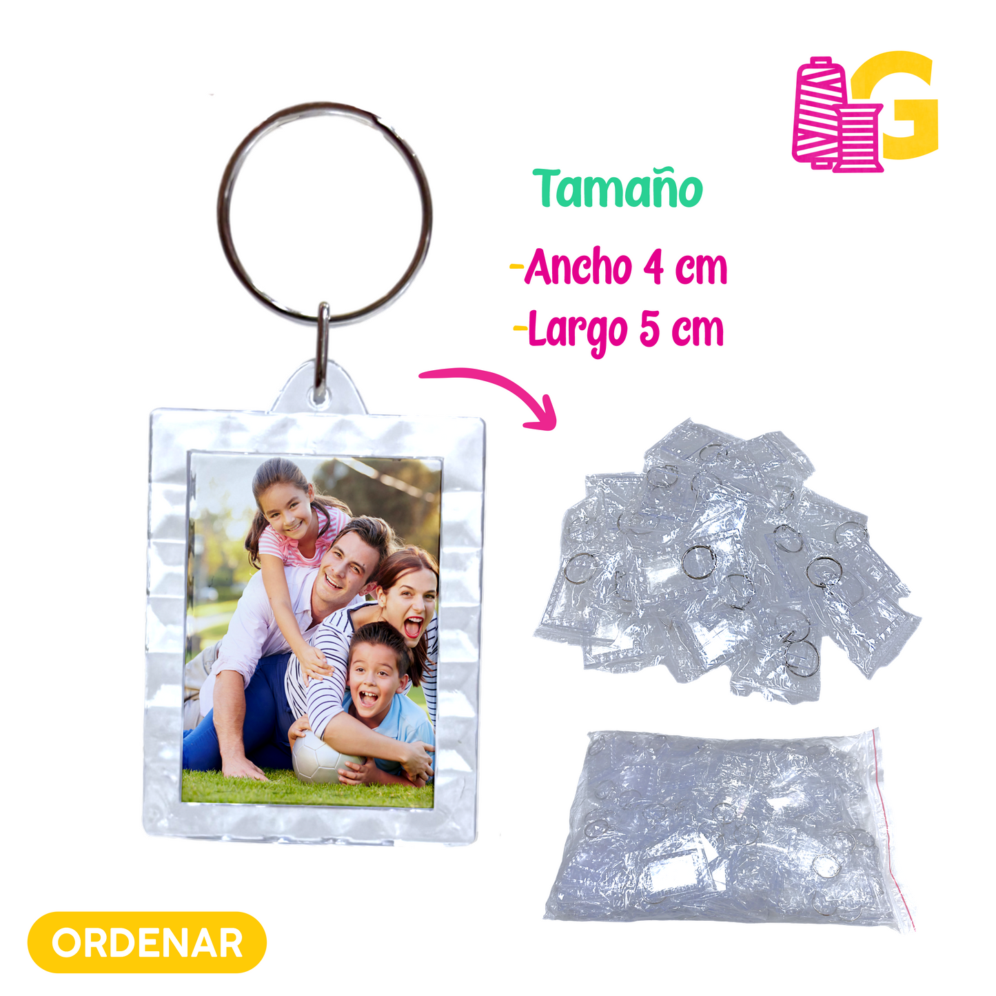 LLAVERO PORTA FOTO X 50 UNIDADES