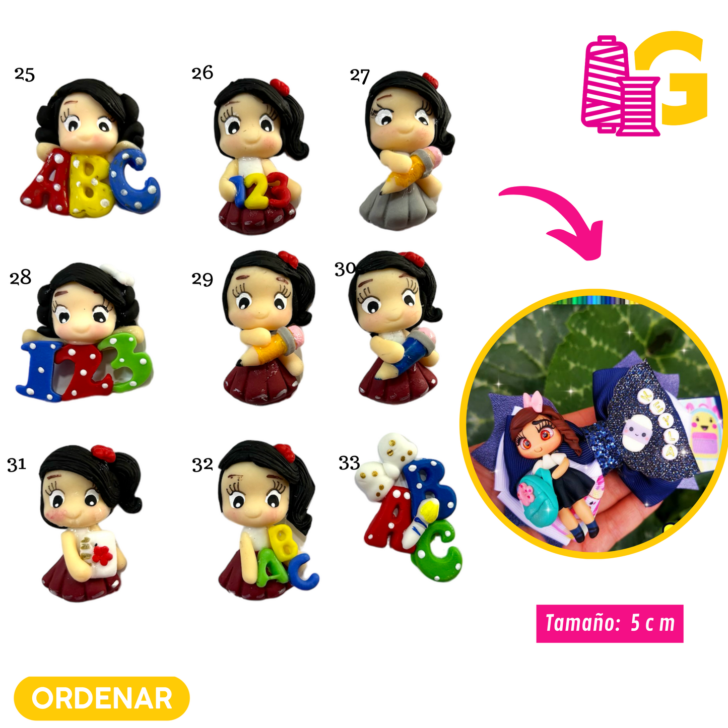 MUÑEQUITAS EN CERAMICA PARA LAZOS