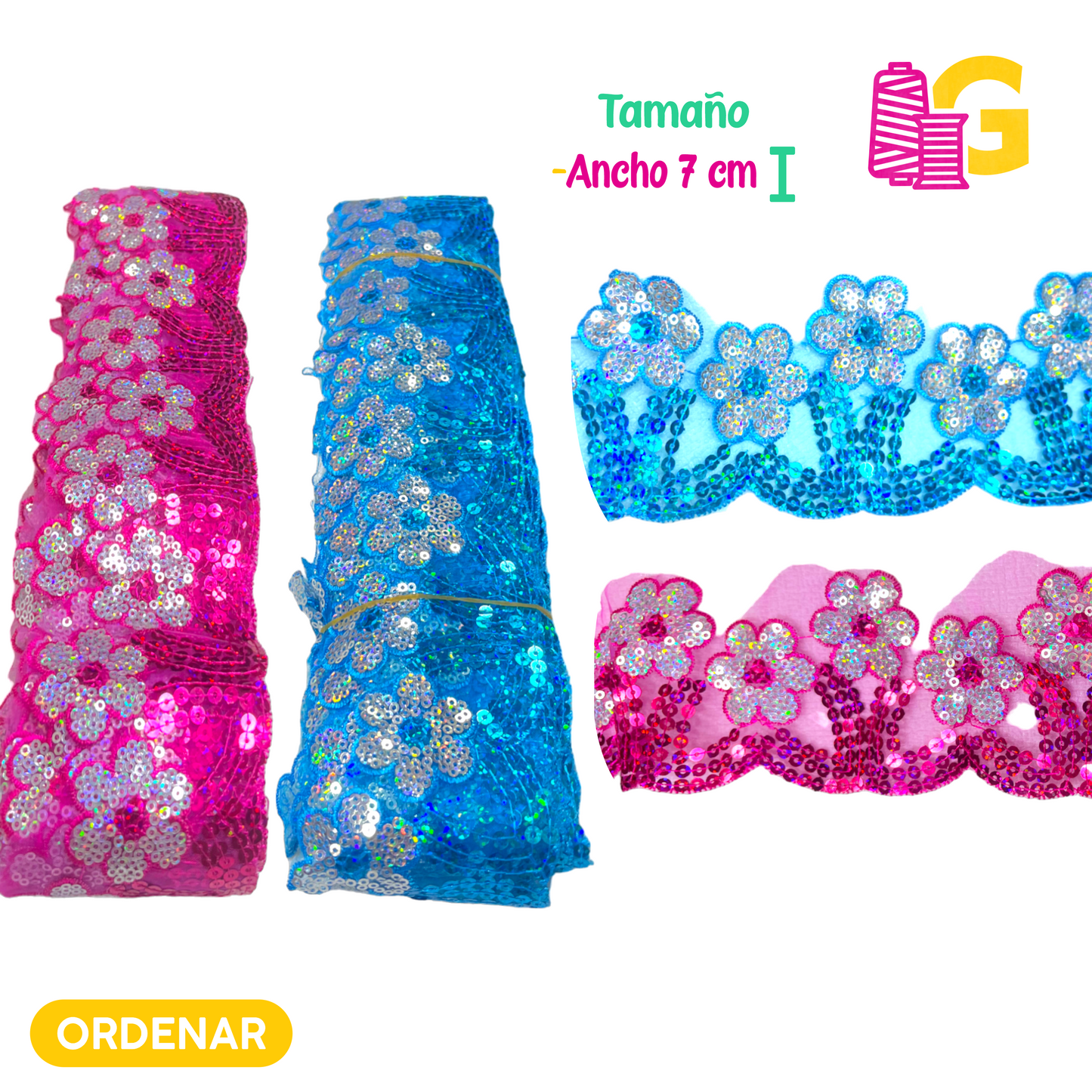 APLICACIÓN CON LENTEJUELA X METRO