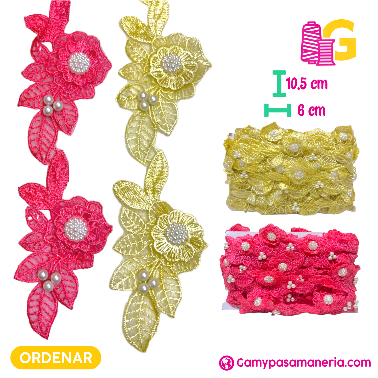 APLICACIÓN FLOR CON HOJAS X METRO