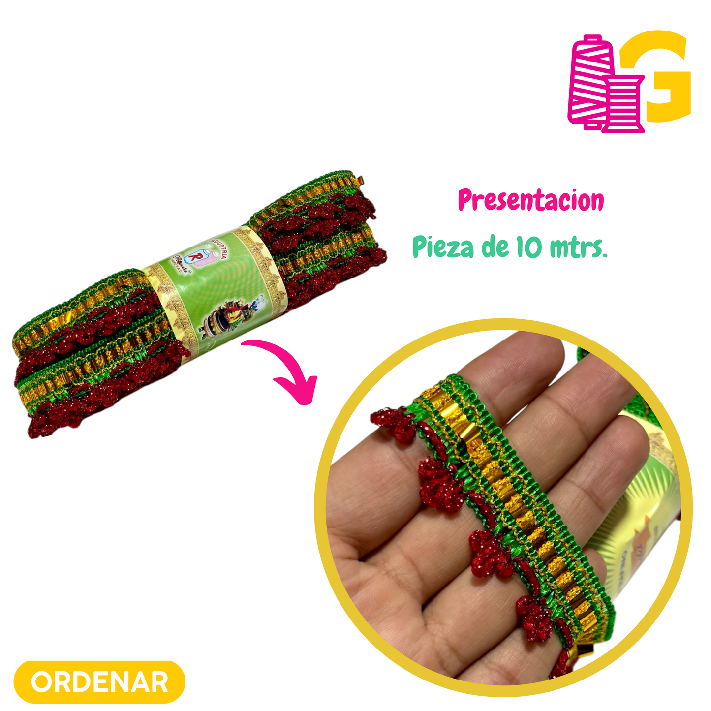 GRECA TRINCHE NAVIDEÑO X PIEZA 10 METROS