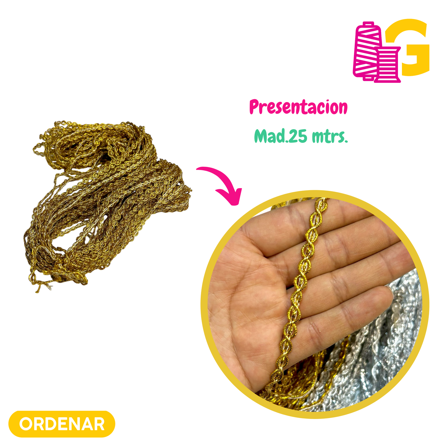 GRECA OJO DE TIGRE TUPIDO COLOR ENTERO X MADEJA