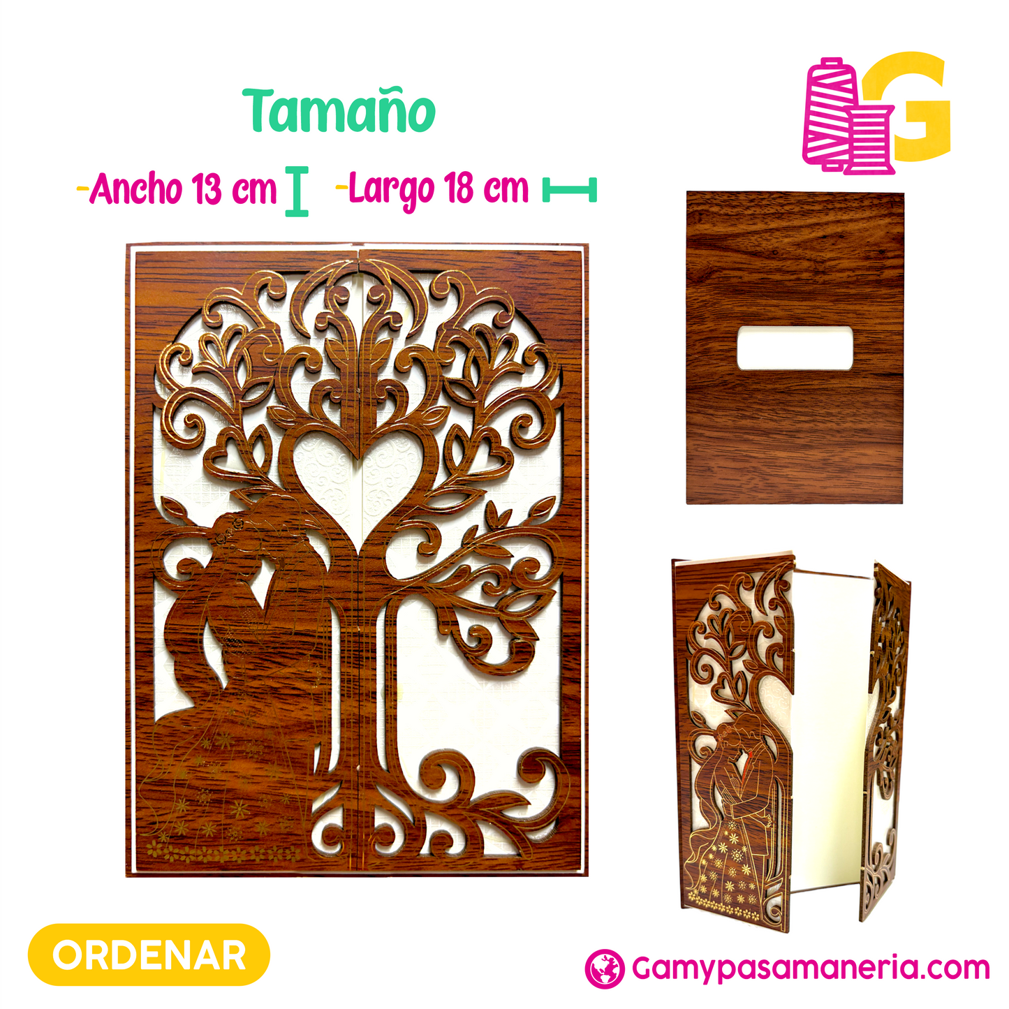 TARJETAS DE INVITACIÓN BODA EN MADERA
