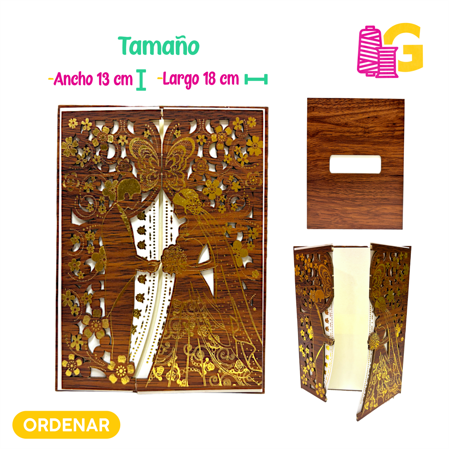TARJETAS DE INVITACIÓN BODA EN MADERA