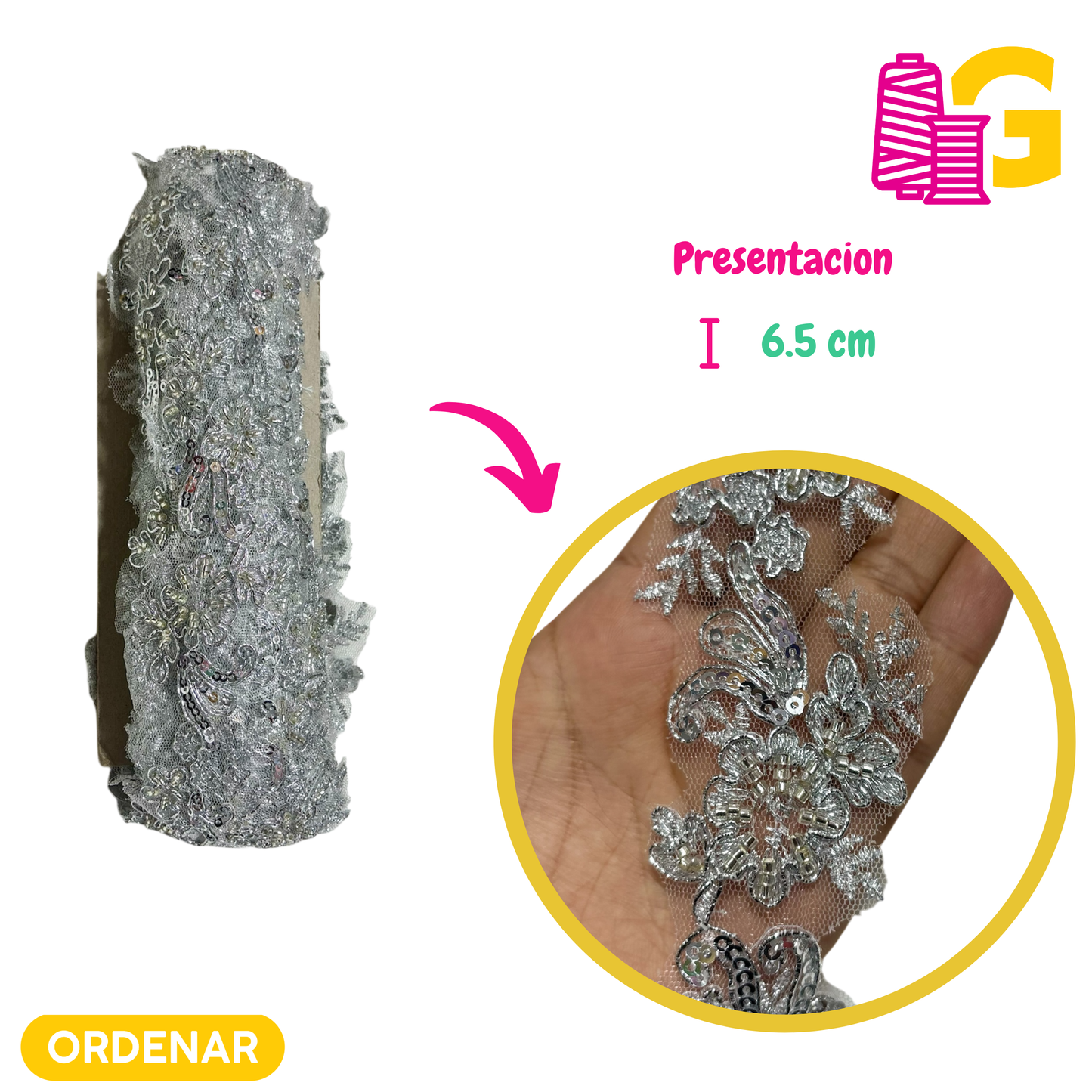 ENCAJE DE NOVIA RECTO X METRO