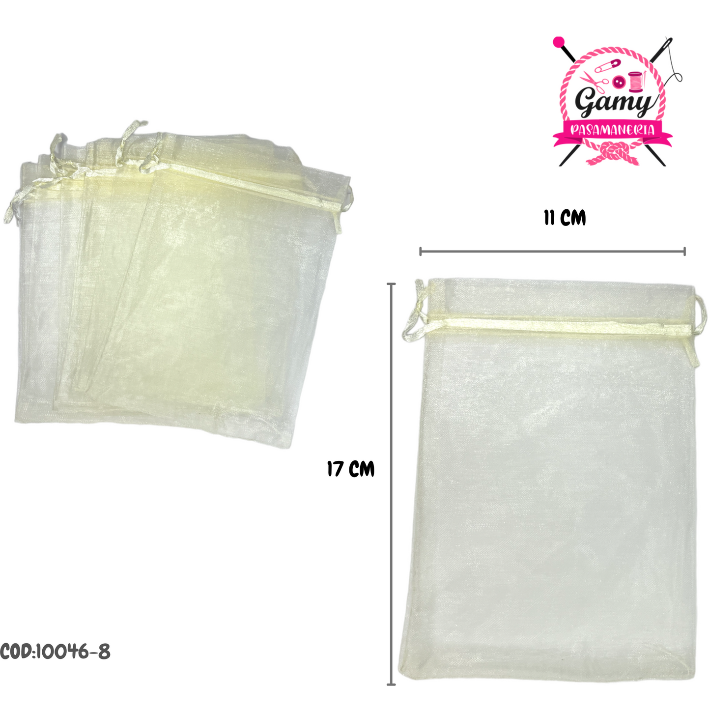 BOLSITAS DE ORGANZA X 50 PCS.TAMAÑO 17CM X 11 CM