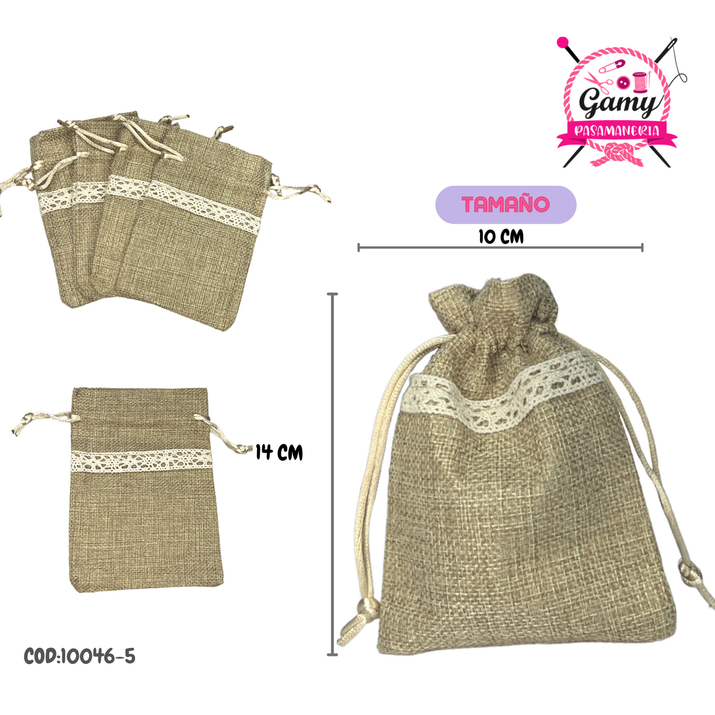 BOLSITA DE YUTE COD: 10046-5 X BOLSITA DE 25 PCS.