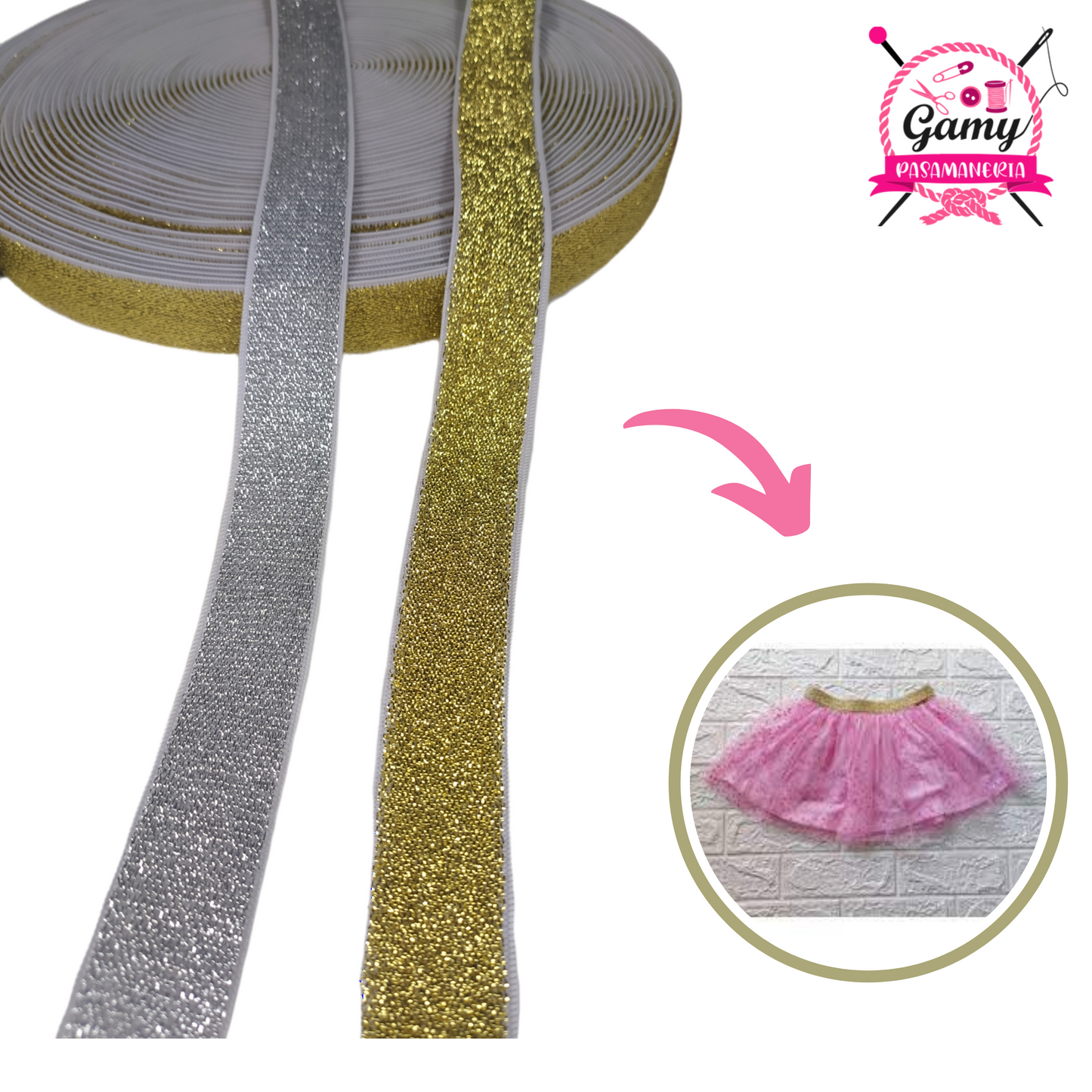 ELASTICO ESCARCHADO 2.5CM