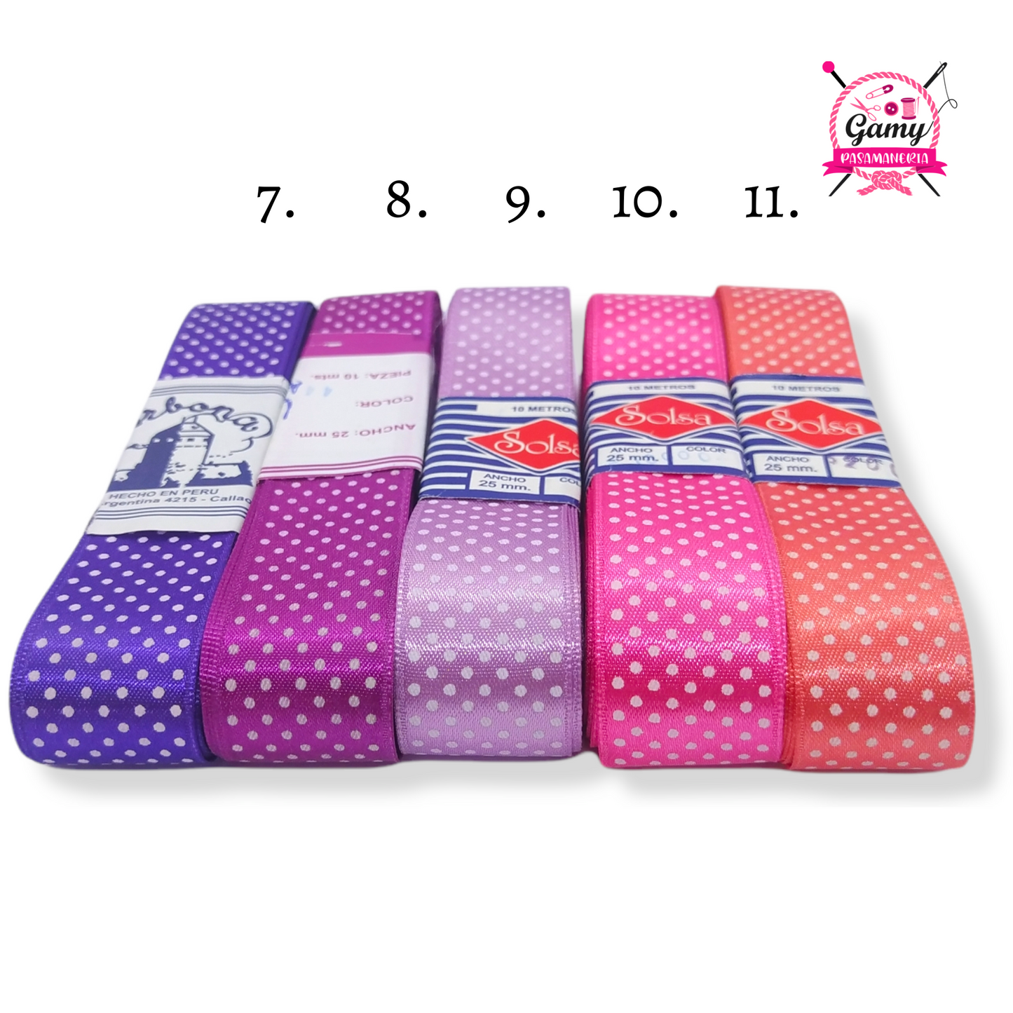 CINTA CON PUNTOS 2.5CM