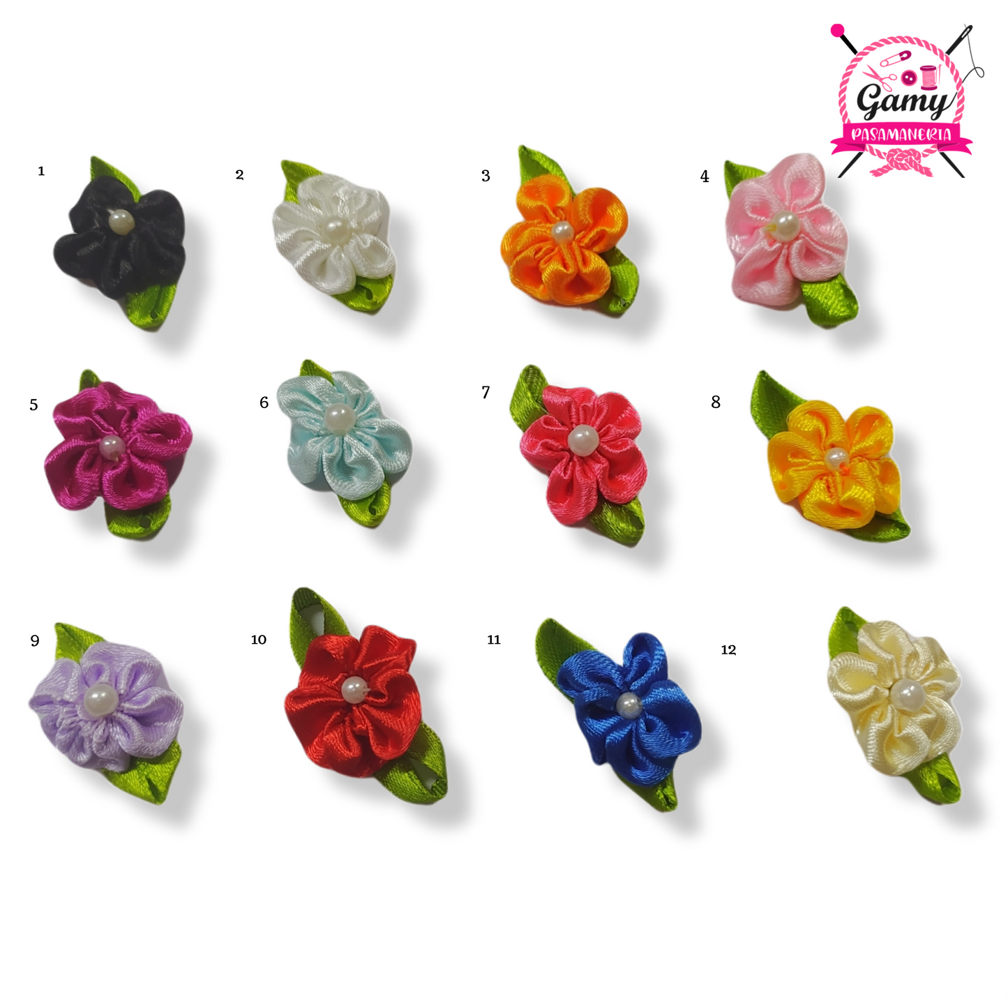 ROSAS DE TELA CON PERLA ( BOLSA DE 25 UND)