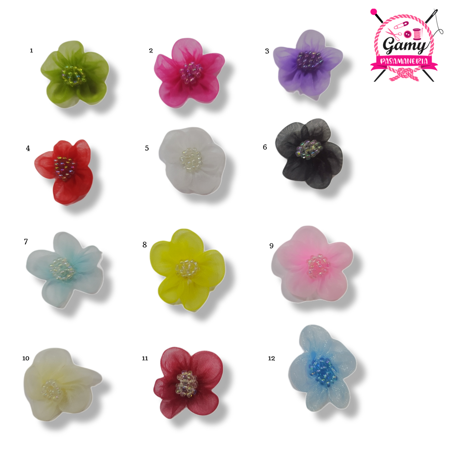 ROSAS DE ORGANZA (BOLSA DE 25 UND)