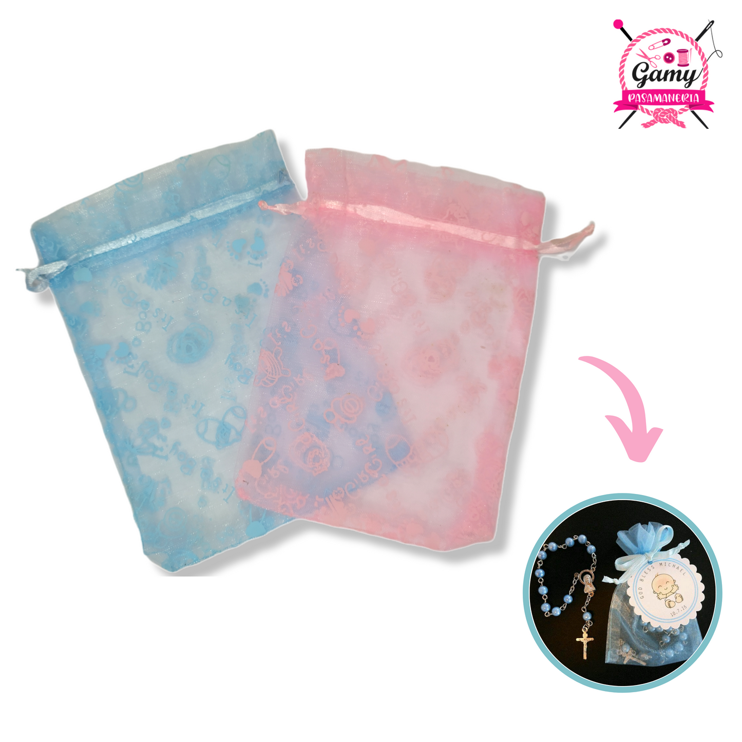 BOLSITAS DE ORGANZA BABY SHOWER
