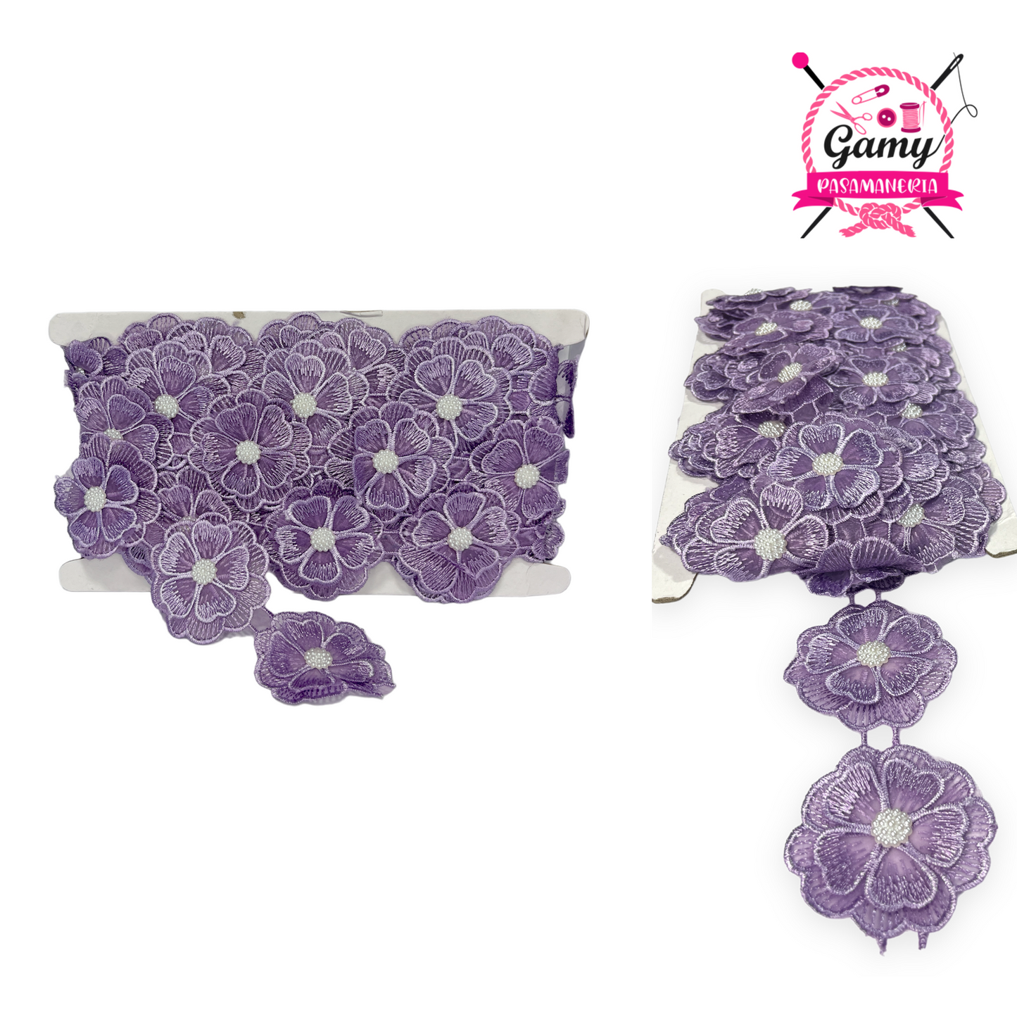 FLOR CONTINUA CON PERLA X METRO COD:M2