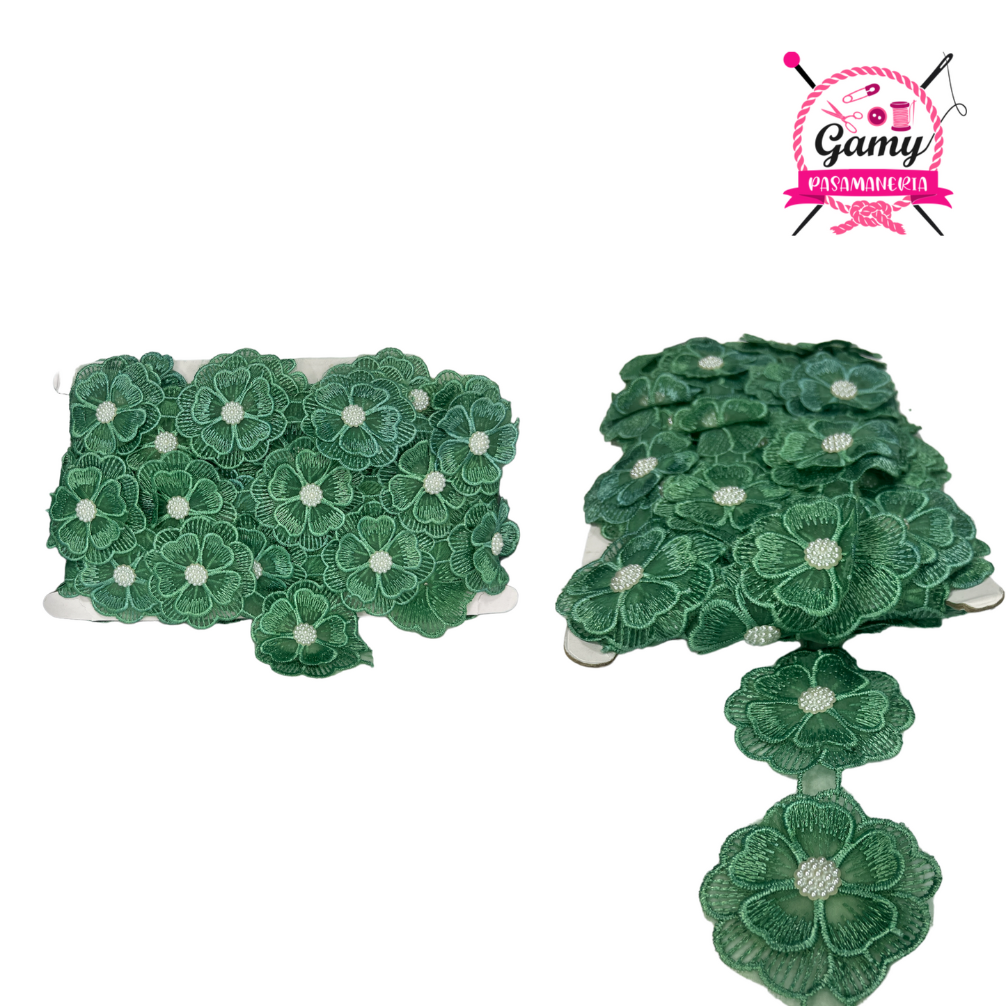 FLOR CONTINUA CON PERLA X METRO COD:M2