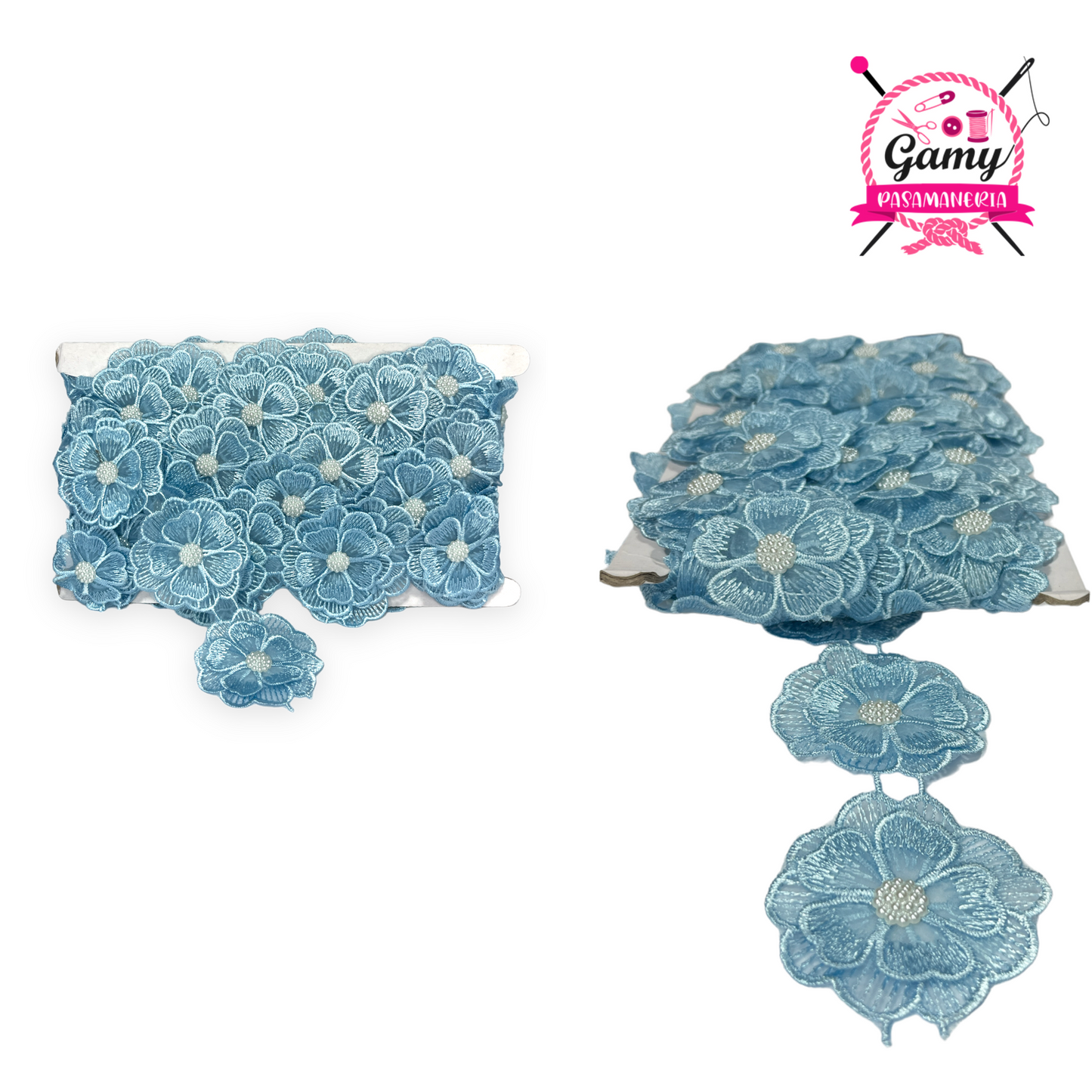 FLOR CONTINUA CON PERLA X METRO COD:M2