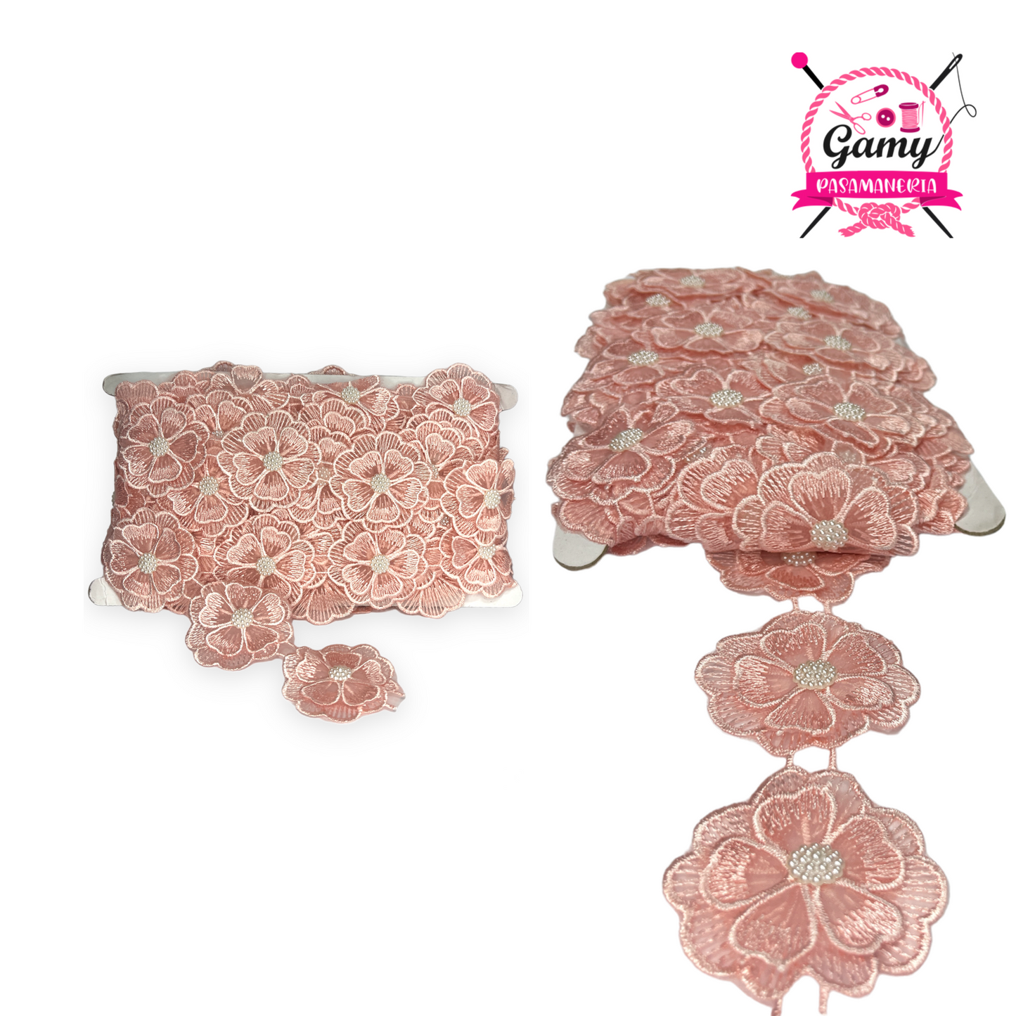 FLOR CONTINUA CON PERLA X METRO COD:M2