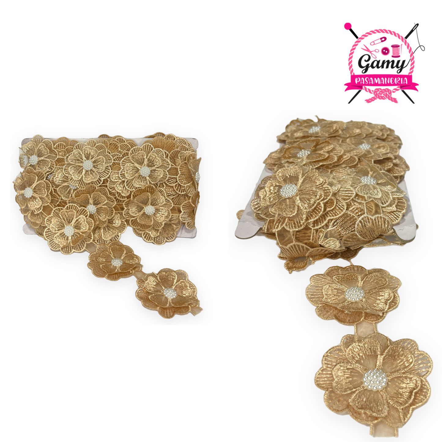 FLOR CONTINUA CON PERLA X METRO COD:M2