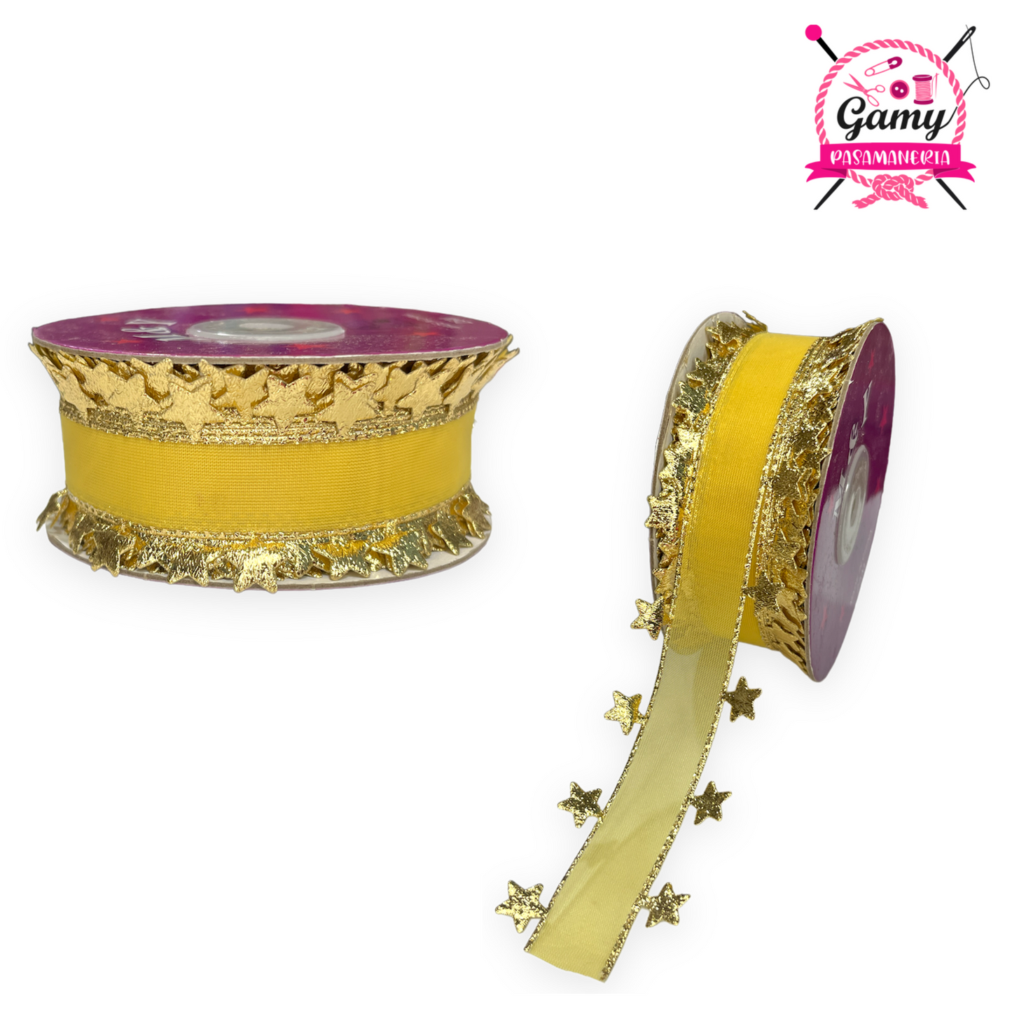 CINTA ORGANZA CON ESTRELLAS