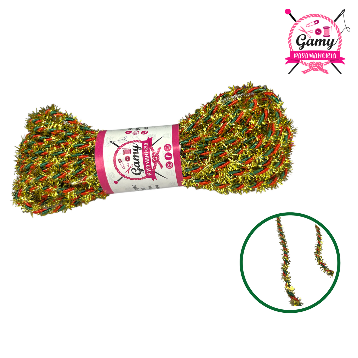 CORDON NAVIDEÑO CON LUREX POR PIEZA 10 METROS