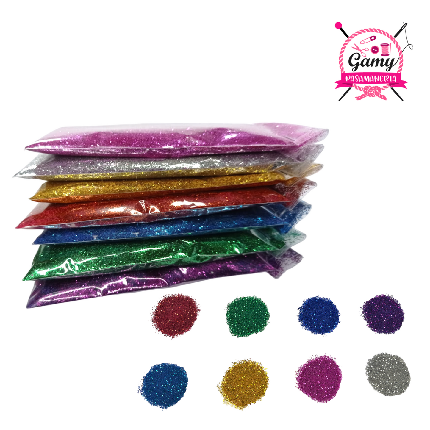 ESCARCHA COLORES METALICOS BOLSITAS DE 100 GRAMOS