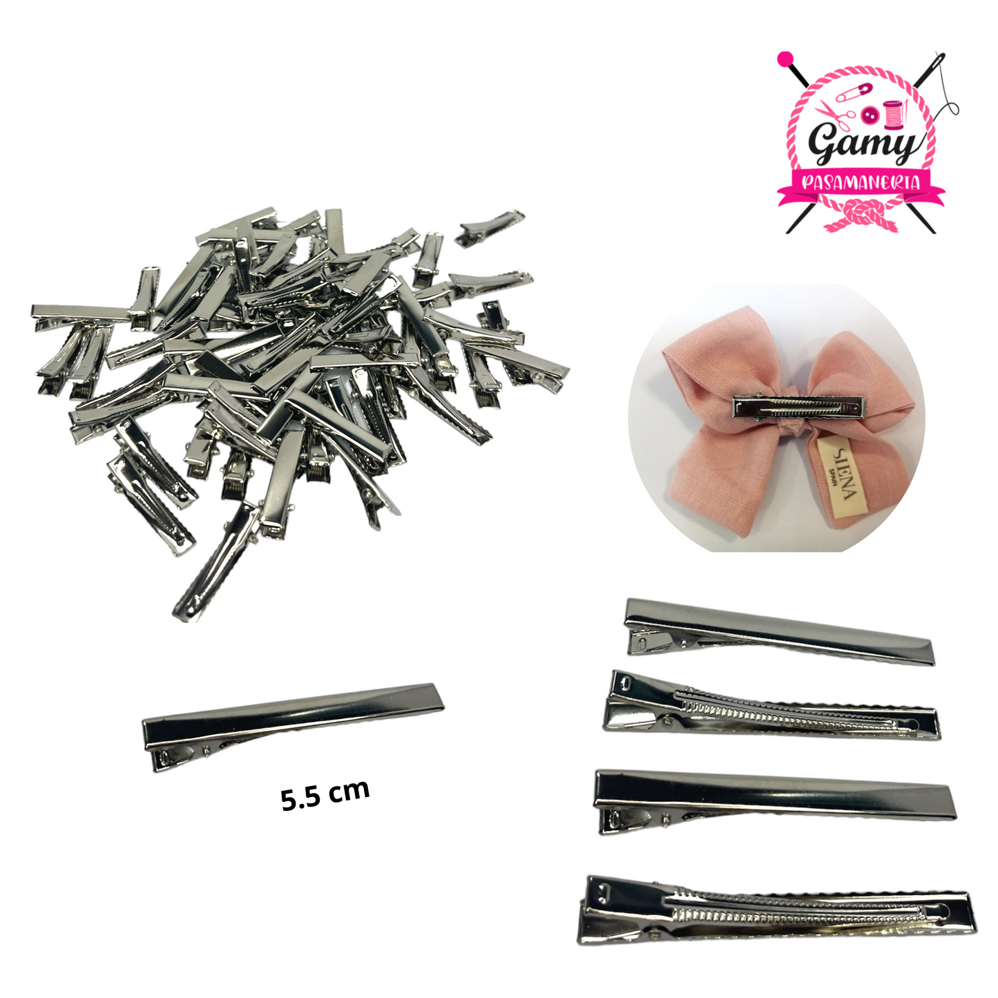 GANCHO PICO DE PATO 5.5 CM PARA LAZOS CLASICOS