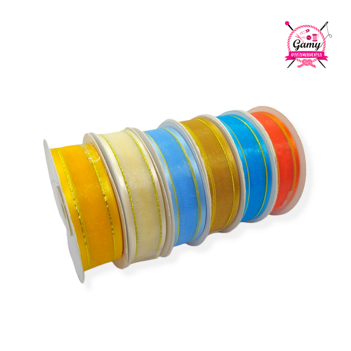 CINTA ORGANZA 2.5CM CON BRILLO