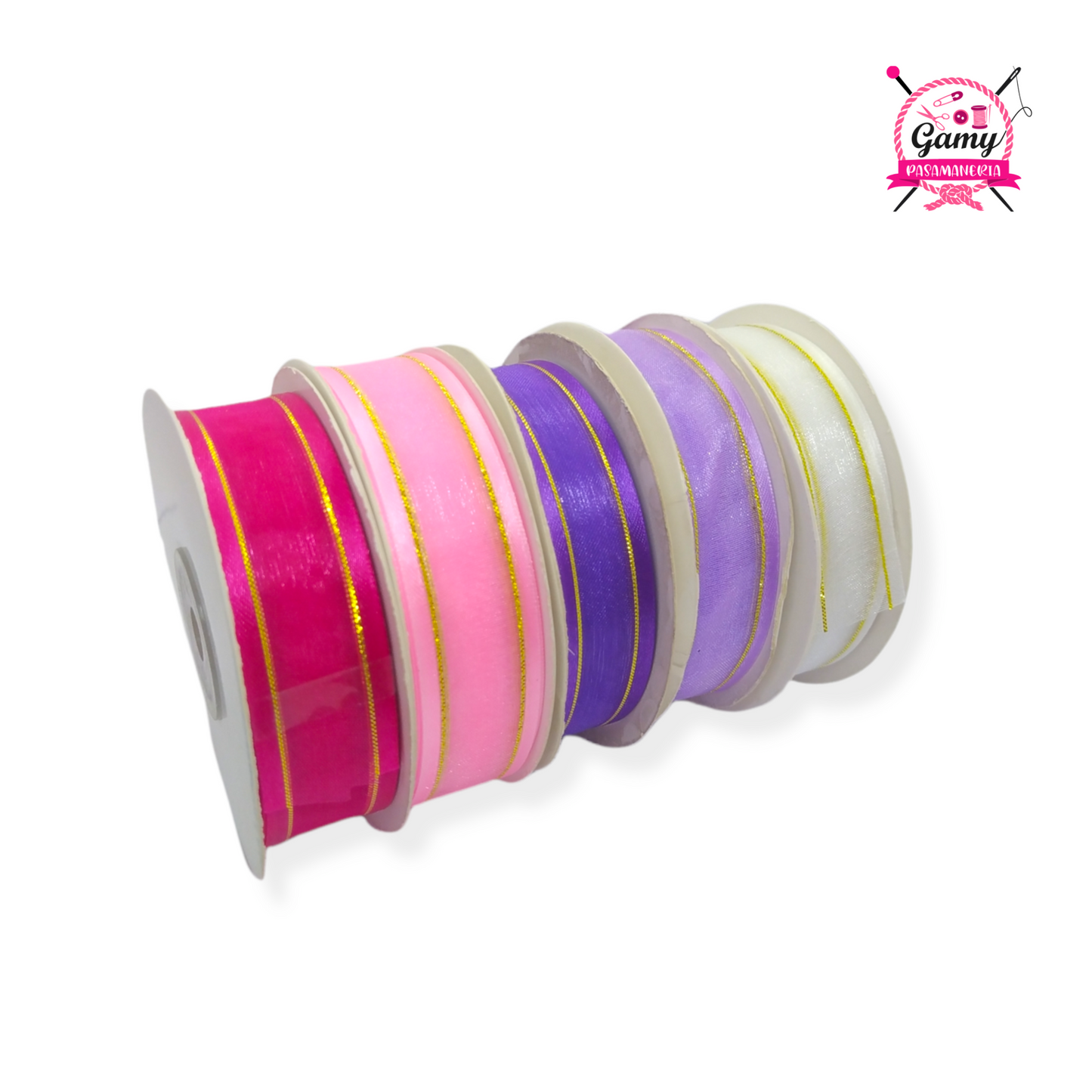 CINTA ORGANZA 2.5CM CON BRILLO