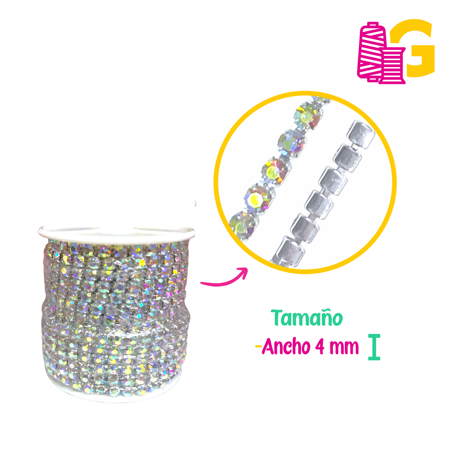 STRASS EN TIRA TORNASOL s18 X METRO