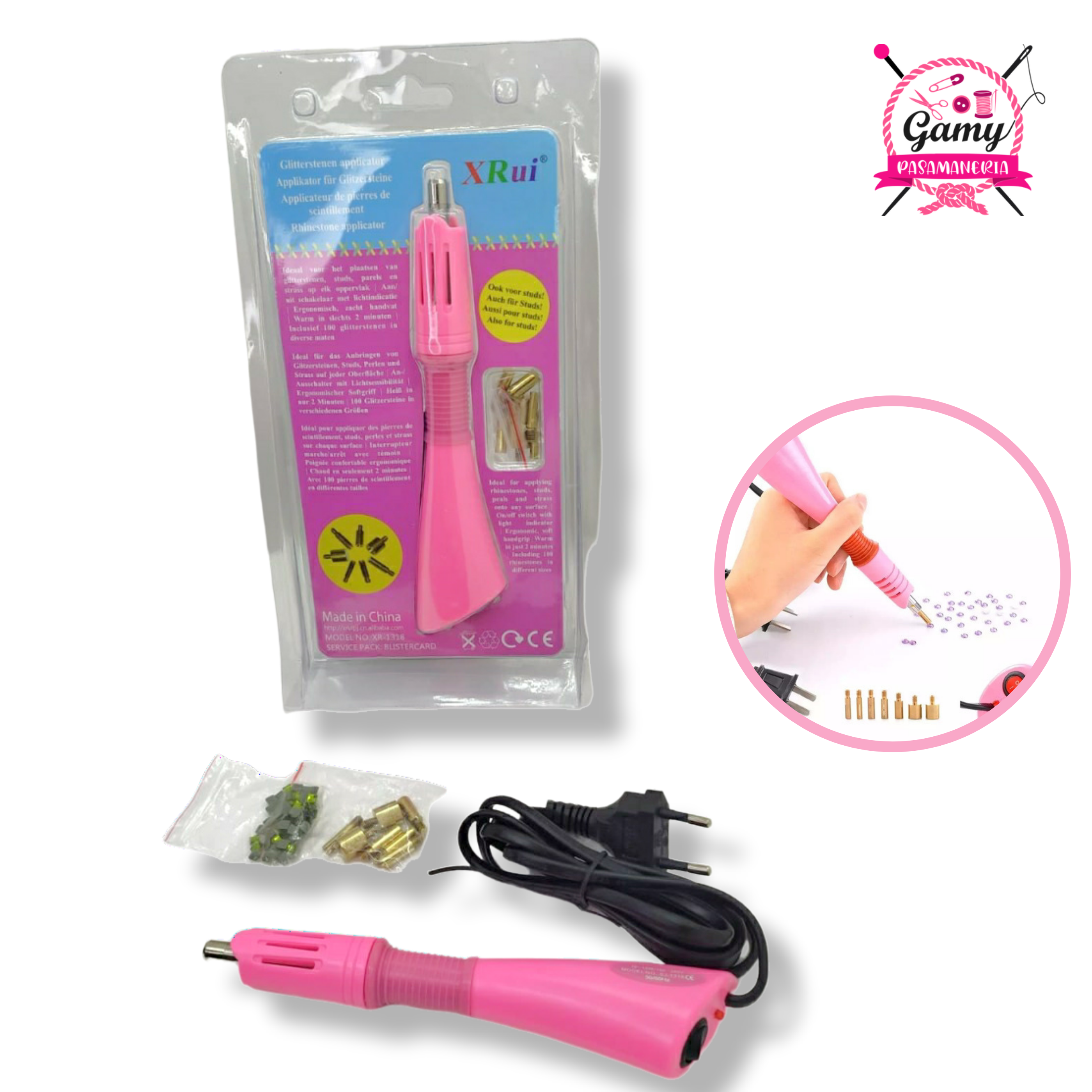Strass Application Kit APLICADOR DE STRASS ELECTRICO – gamypasamaneria