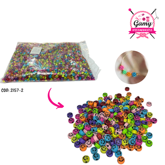 ACRILICOS PARA PULSERA CARITAS MULTICOLOR