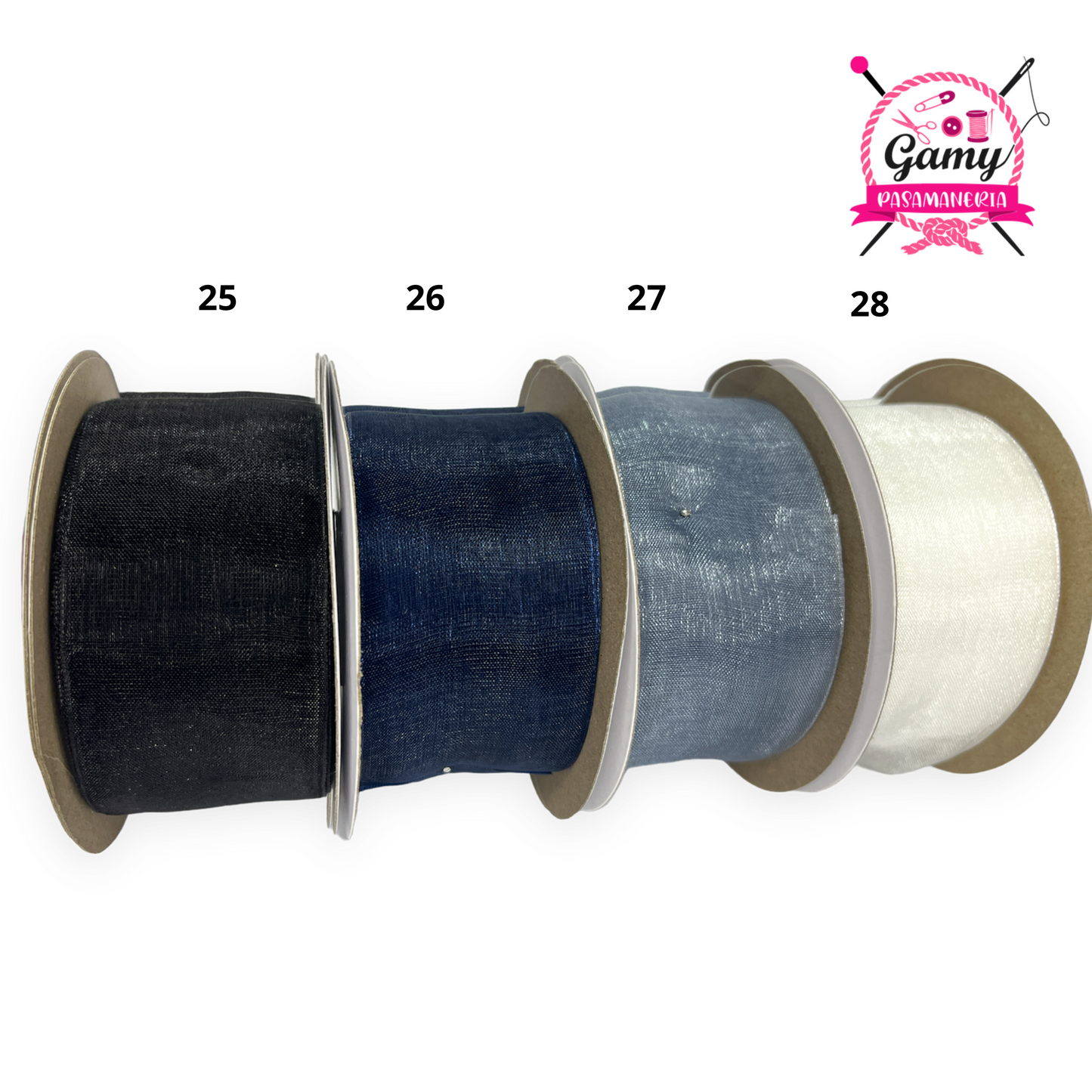 CINTA DE ORGANZA 4 CM X ROLLO DE 23 METROS