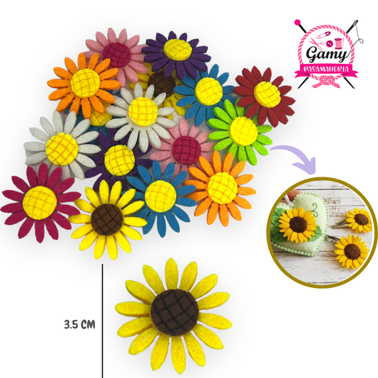 GIRASOL DE FIELTRO X BOLSA DE 25 UNIDADES